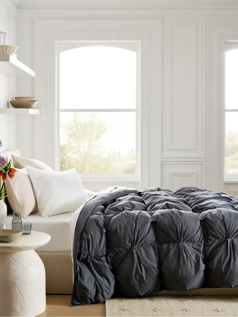 NEW Quince King / California  Cotton Pintuck Comforter &174